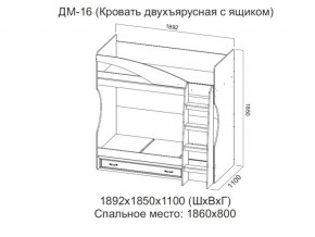 ДМ-16 Кровать двухъярусная с ящиком в Салехарде - salekhard.магазин96.com | фото