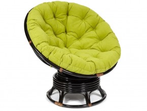 Кресло-качалка Papasan w 23/01 B с подушкой Antique brown, флок Олива в Салехарде - salekhard.магазин96.com | фото