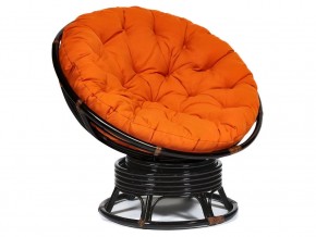 Кресло-качалка Papasan w 23/01 B с подушкой Antique brown, ткань Оранжевый в Салехарде - salekhard.магазин96.com | фото