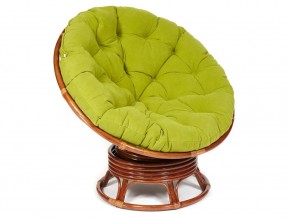 Кресло-качалка Papasan w 23/01 B с подушкой Pecan, флок Олива в Салехарде - salekhard.магазин96.com | фото