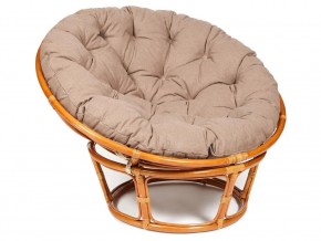 Кресло Papasan 23/01 W с подушкой Cognac, экошерсть Коричневый в Салехарде - salekhard.магазин96.com | фото