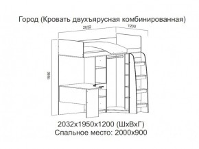 Кровать двухъярусная комбинированная в Салехарде - salekhard.магазин96.com | фото